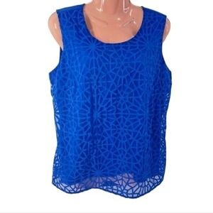 Covington Women's Blue Sleeveless Tunic Top‎ Size LP/GP